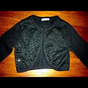 Crop sweater cardigan clasp closure sequins 7/8
